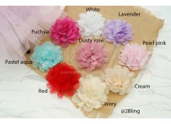 Crinkle Dahlia & Lace (8cm), Pack of 2